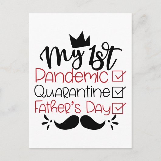 Mijn eerste pandemische Quarantine Vaderdag Briefkaart (Voorkant)
