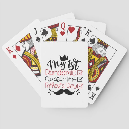 Mijn eerste pandemische Quarantine Vaderdag Pokerkaarten (Achterkant)
