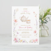 Mijn eerste Par-Tea-verjaardag wilde bloem Kaart (Staand voorkant)