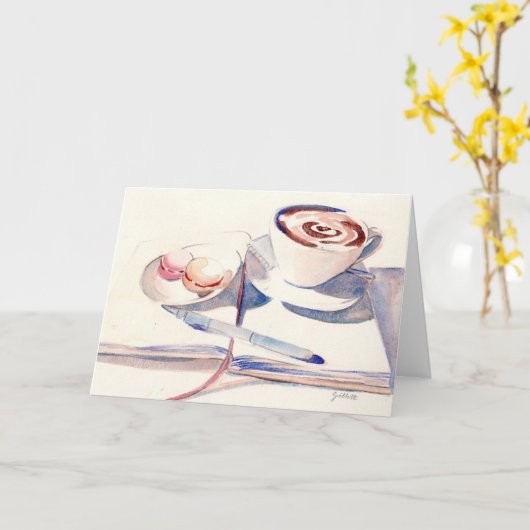 Mijn Eerste Parijs Macaron Kaart (Gele Bloem)