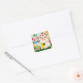 Mijn eerste Pasen als kind Vierkante Sticker (Envelop)