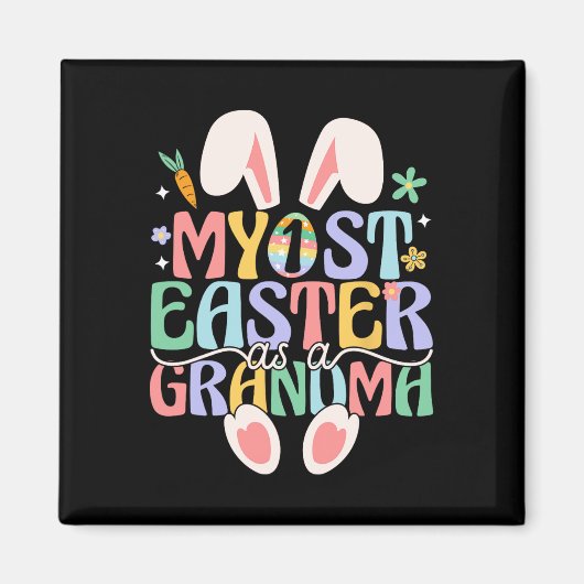 Mijn eerste Pasen als oma Funny Easter Bunny Ne Magneet (Voorkant)