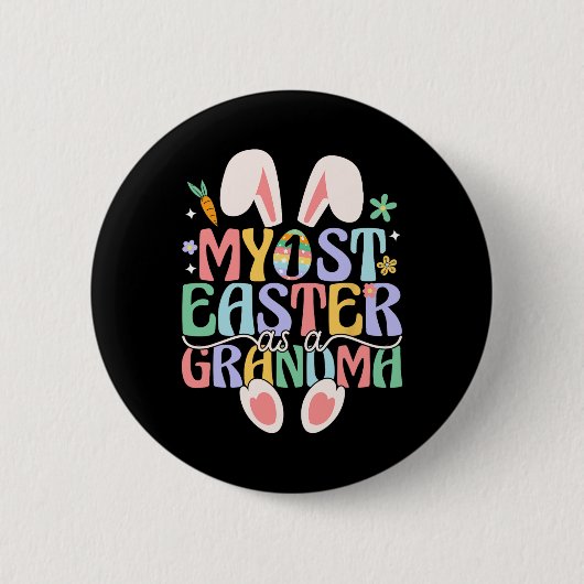 Mijn eerste Pasen als oma Funny Easter Bunny Ne Ronde Button 5,7 Cm (Voorkant)