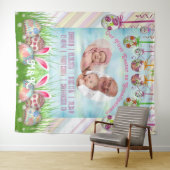 Mijn eerste Pasen als opa opa Baby roze foto Wandkleed (In Situ (horizontaal))