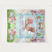 Mijn eerste Pasen als opa opa Baby roze foto Wandkleed (Voorkant (horizontaal))