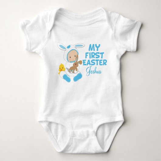 Mijn eerste Pasen Baby Blue Romper (Voorkant)