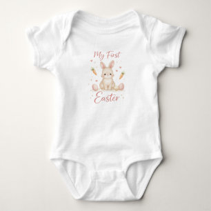 Mijn eerste Pasen baby body, Knuffel konijn Pasen Romper