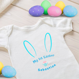 Mijn eerste Pasen Blauwe Konijn Baby Bodypakje Romper