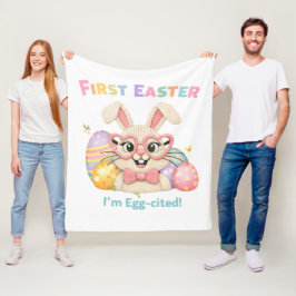 Mijn eerste Pasen Ei-gestelde Konijn Baby Cadeau Fleece Deken