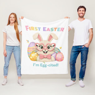 Mijn eerste Pasen Ei-gestelde Konijn Baby Cadeau Fleece Deken