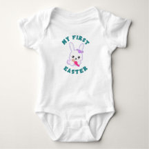 Mijn eerste Pasen Meisjes Witte Baby Body