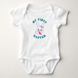 Mijn eerste Pasen Meisjes Witte Baby Body Romper