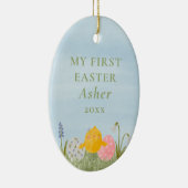 Mijn eerste Pasen schattig aangepaste waterverf Or Keramisch Ornament (Rechts)