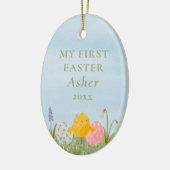 Mijn eerste Pasen schattig aangepaste waterverf Or Keramisch Ornament (Links)