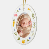 Mijn eerste Pasen schattige foto op maat Ornament (Links)