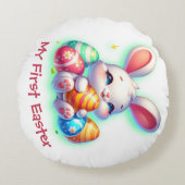 Mijn eerste Pasen voor meisjes | Rond Kussen (Voorkant)