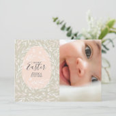 Mijn eerste Pasgeborene persoonlijke babymeisjesfo Feestdagenkaart (Staand voorkant)