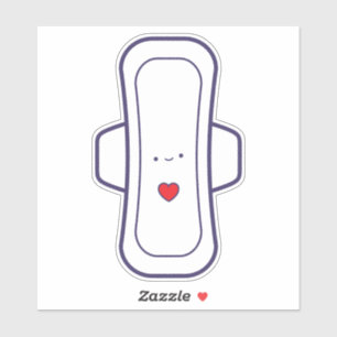 Mijn eerste periode Leuke Cartoon Menstruele Pad H Sticker