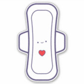 Mijn eerste periode Leuke Cartoon Menstruele Pad H Sticker (Voorkant)