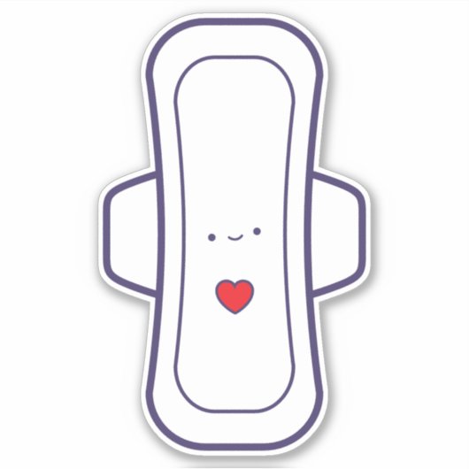 Mijn eerste periode Leuke Cartoon Menstruele Pad H Sticker (Voorkant)
