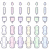 Mijn eerste periode Schattigee Rainbow Pad Tampon  Sticker (Voorkant)