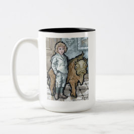 Mijn eerste Pet #4 - Surreal Odd Gothic Tweekleurige Koffiemok