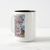 Mijn eerste Pet #6 - Surreal Odd Gothic Tweekleurige Koffiemok (Voorkant links)