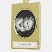 Mijn eerste prettige kerstcirkeltypografie verguld banner ornament (Links)