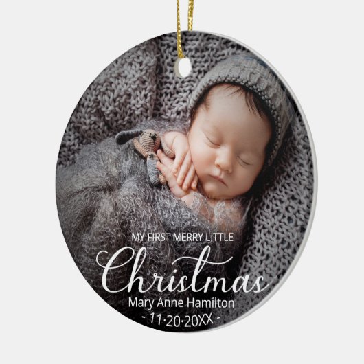 Mijn eerste prettige kerstpasgeboren Baby Keramisch Ornament (Links)