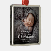 Mijn eerste prettige kerstpasgeboren Baby Metalen Ornament (Rechts)