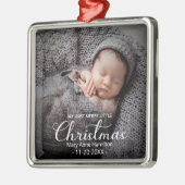 Mijn eerste prettige kerstpasgeboren Baby Metalen Ornament (Links)