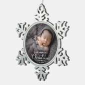 Mijn eerste prettige kerstpasgeboren Baby Tin Sneeuwvlok Ornament (Rechts)