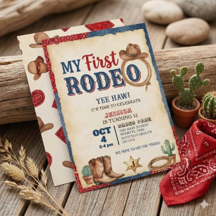 Mijn Eerste Rodeo 12e Verjaardag Cowboy Koeienhuid Kaart