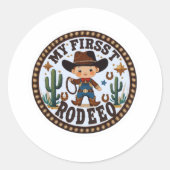Mijn eerste Rodeo Baby Sticker - Schattigee Cowboy (Voorkant)