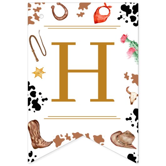 Mijn eerste Rodeo Cowboy 1e verjaardag Gelukkige V Vlaggetjes (Tweede vlag)