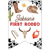 Mijn eerste Rodeo Cowboy 1e verjaardag Gelukkige V Vlaggetjes (Eerste vlag)