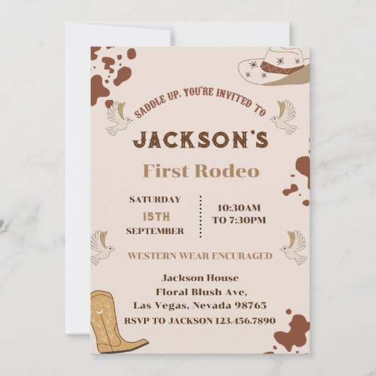 Mijn eerste Rodeo Cowboy 1e verjaardag Kaart (Voorkant)