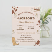 Mijn eerste Rodeo Cowboy 1e verjaardag Kaart (Staand voorkant)