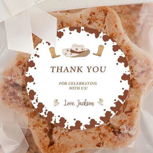 Mijn eerste Rodeo Cowboy 1e verjaardag Ronde Sticker