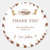 Mijn eerste Rodeo Cowboy 1e verjaardag Ronde Sticker (Voorkant)