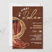 Mijn eerste Rodeo Cowboy 1e verjaardagsfeestje Kaart (Voorkant)