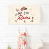 Mijn eerste Rodeo Cowboy eerste verjaardag Spandoek (Insitu)