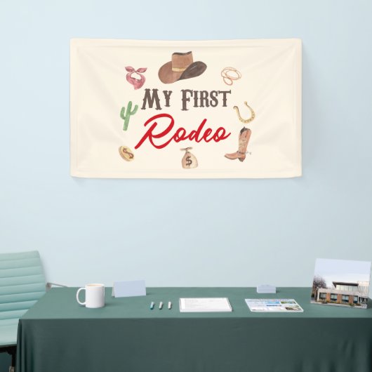 Mijn eerste Rodeo Cowboy eerste verjaardag Spandoek (Beurs)