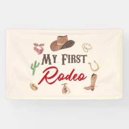 Mijn eerste Rodeo Cowboy eerste verjaardag Spandoek