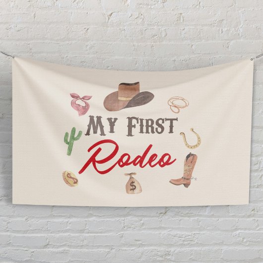 Mijn eerste Rodeo Cowboy eerste verjaardag Spandoek