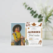 Mijn eerste Rodeo Cowboy foto 1e verjaardag Briefkaart (Staand voorkant)