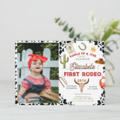 Mijn eerste Rodeo Cowboy foto 1e verjaardag Kaart (Staand voorkant)