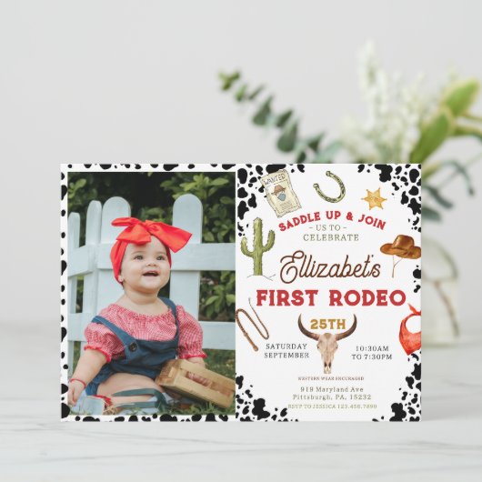 Mijn eerste Rodeo Cowboy foto 1e verjaardag Kaart (Staand voorkant)