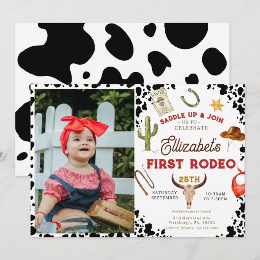 Mijn eerste Rodeo Cowboy foto 1e verjaardag Kaart (Voorkant / Achterkant)