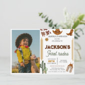 Mijn eerste Rodeo Cowboy foto 1e verjaardag Kaart (Staand voorkant)